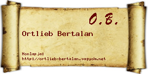 Ortlieb Bertalan névjegykártya